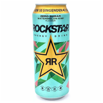 Rockstar Energy Drink Zero Sugar Watermelon Kiwi Flavour 12x 500ml