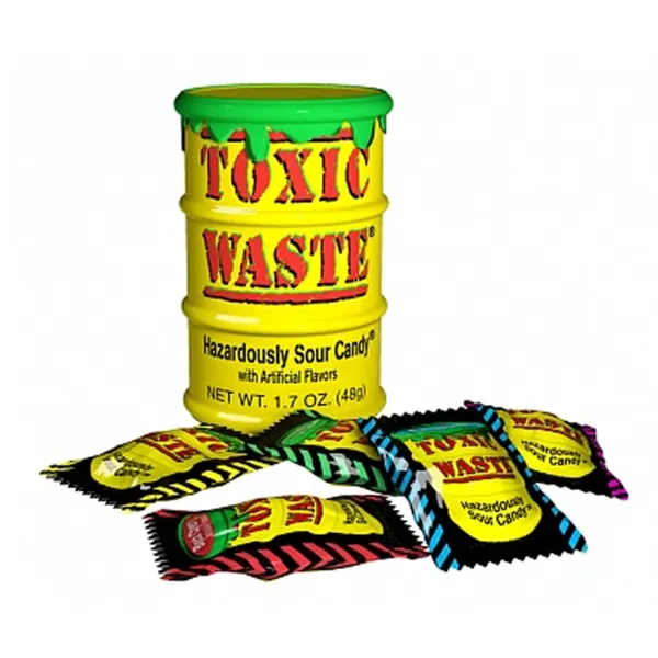 Toxic Waste Sour Candy Drum Yellow 12x 42g