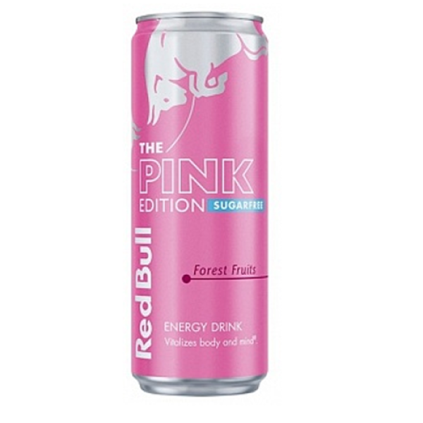 Red Bull Energy Drink Pink Forest Fruits Sugar Free USA 12x 355ml